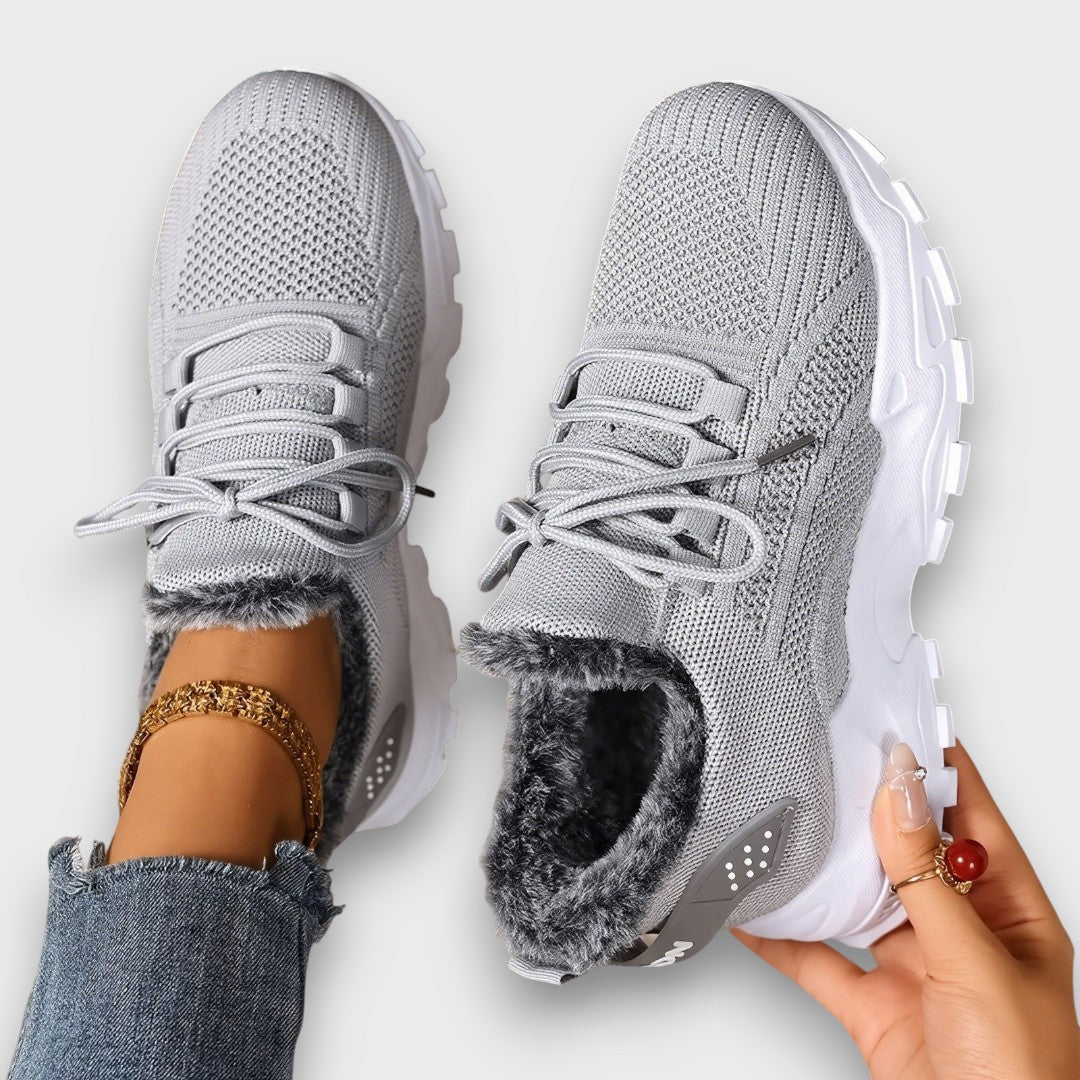Women's Lace-Up Sneakers with Lined Interior