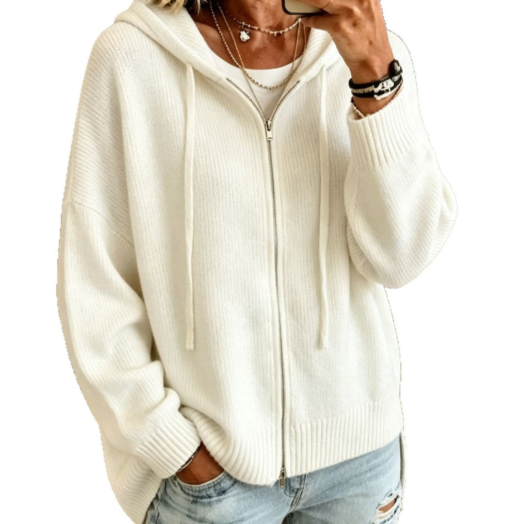 Women's Chunky Knit Zip Hoodie Cardigan