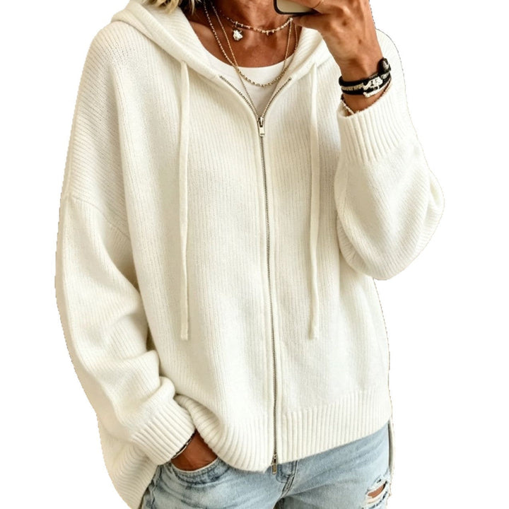 Women's Chunky Knit Zip Hoodie Cardigan