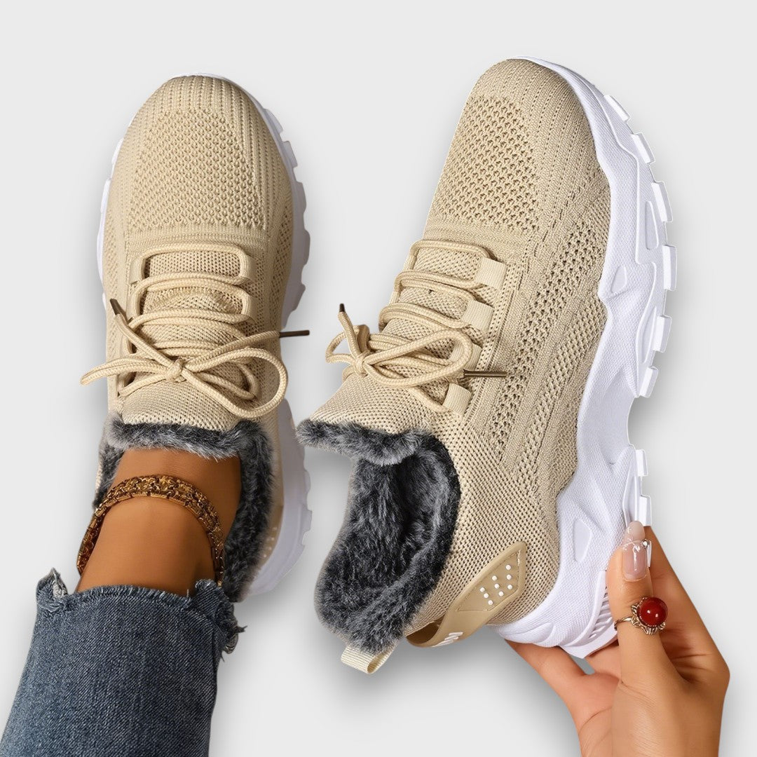 Women's Lace-Up Sneakers with Lined Interior