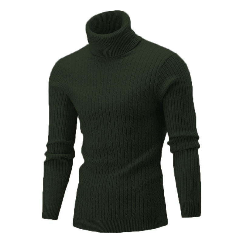 Men's Cable Front Roll Neck Sweater
