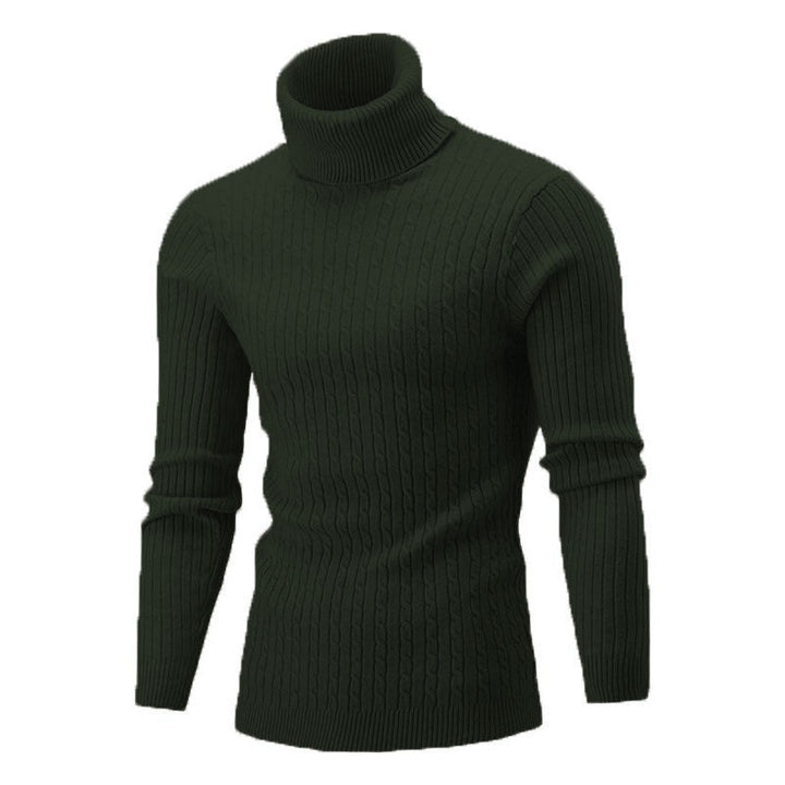 Men's Cable Front Roll Neck Sweater