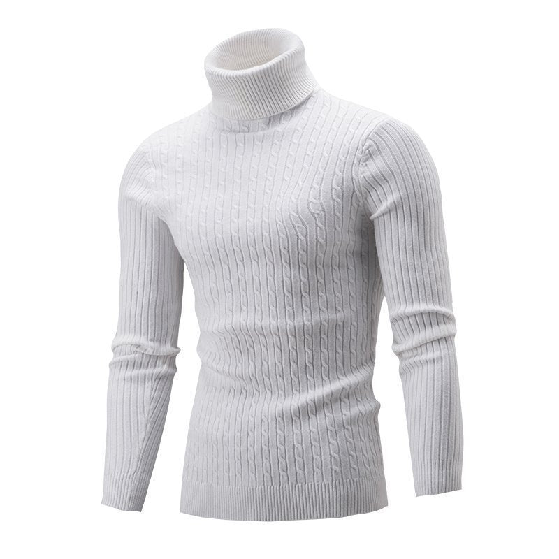 Men's Cable Front Roll Neck Sweater
