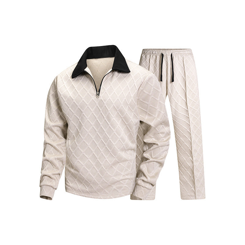 Men's Half-Zip Lounge Set with Drawcord Waist