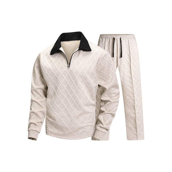 Men's Half-Zip Lounge Set with Drawcord Waist