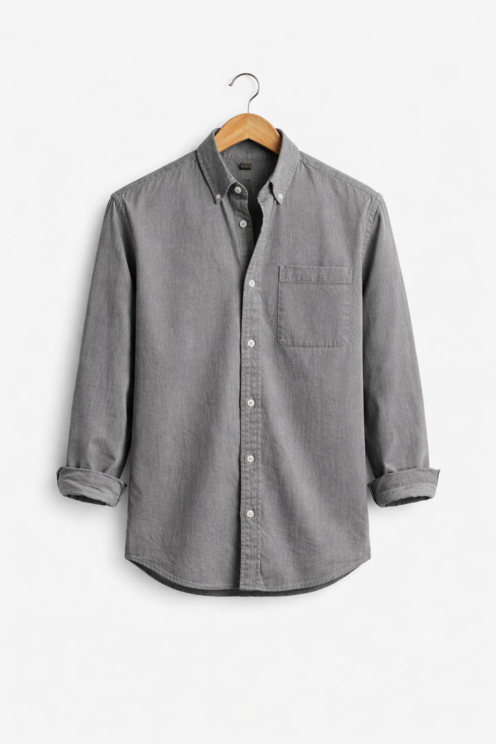 Men's Chambray Shirt with Relaxed Fit