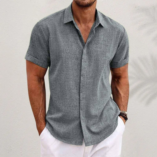 Oliver | Short-sleeved shirt made of cotton and linen