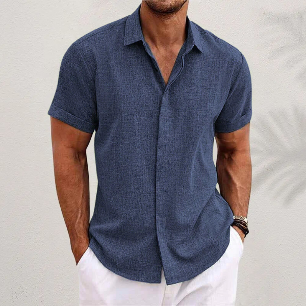 Oliver | Short-sleeved shirt made of cotton and linen