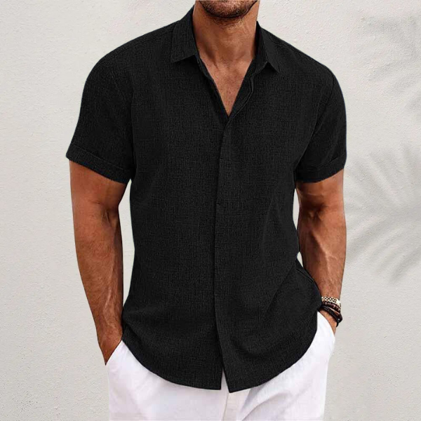 Oliver | Short-sleeved shirt made of cotton and linen