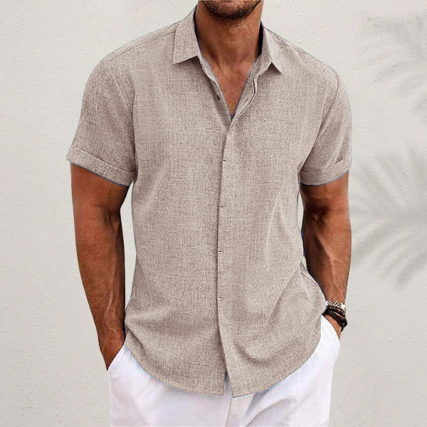 Oliver | Short-sleeved shirt made of cotton and linen