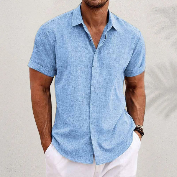 Oliver | Short-sleeved shirt made of cotton and linen