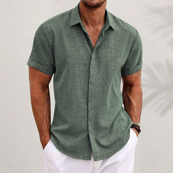Oliver | Short-sleeved shirt made of cotton and linen