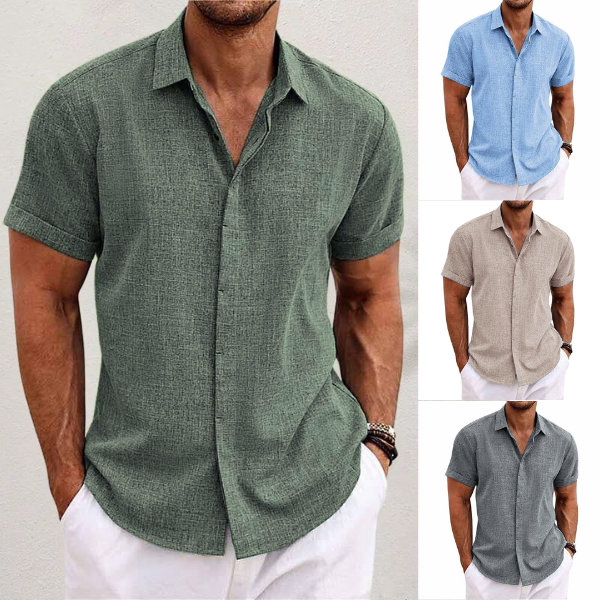 Oliver | Short-sleeved shirt made of cotton and linen