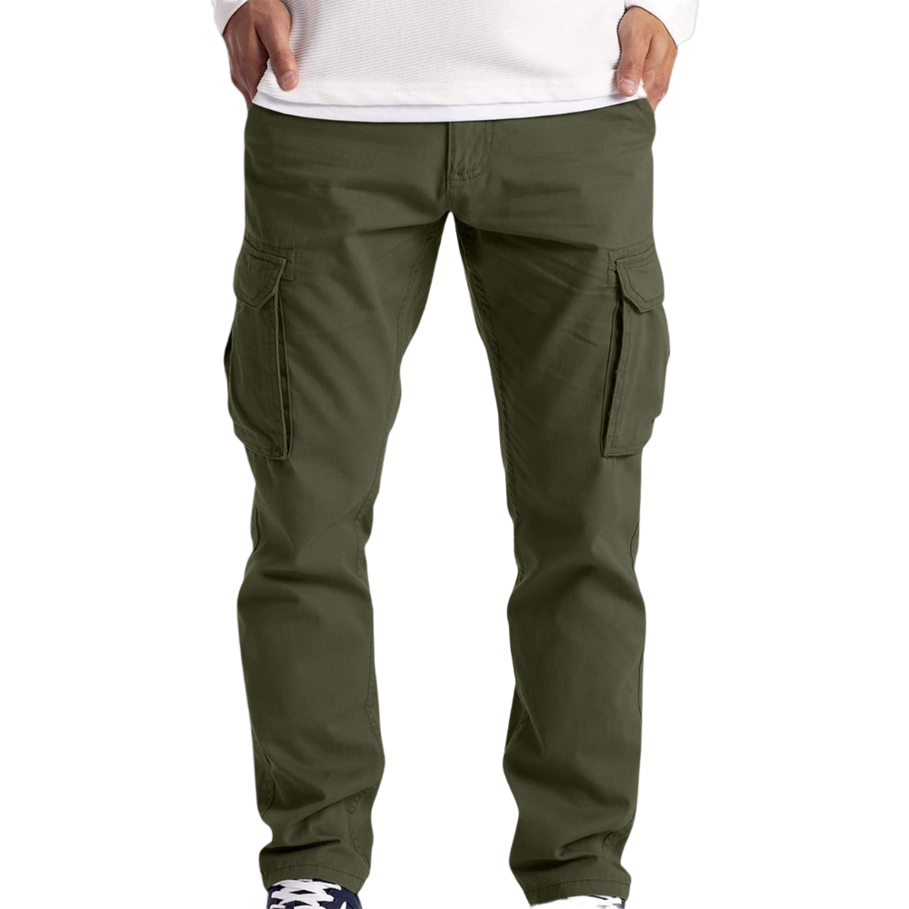 Pánské cargo kalhoty slim fit s několika kapsami