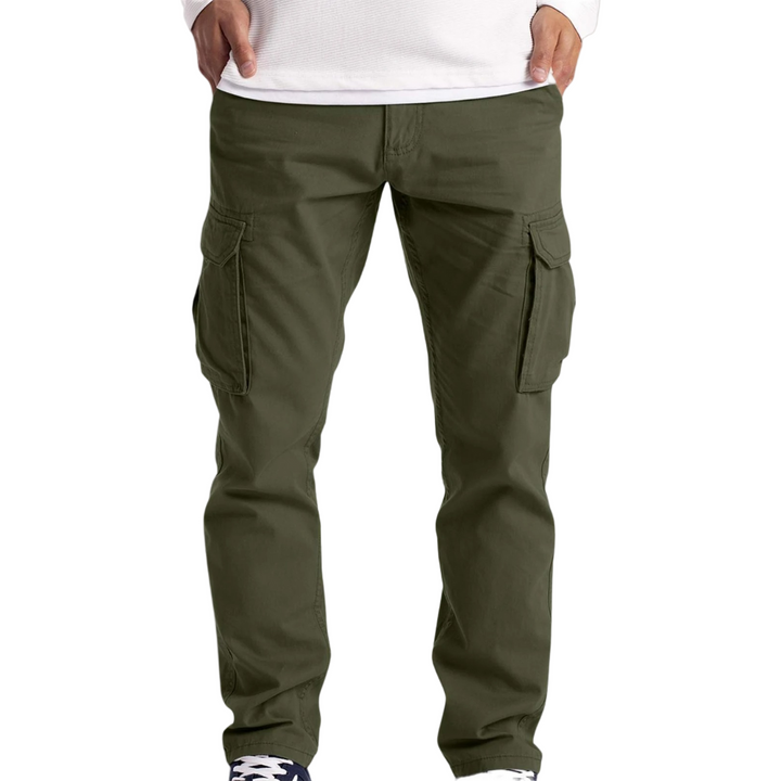 Pánské cargo kalhoty slim fit s několika kapsami