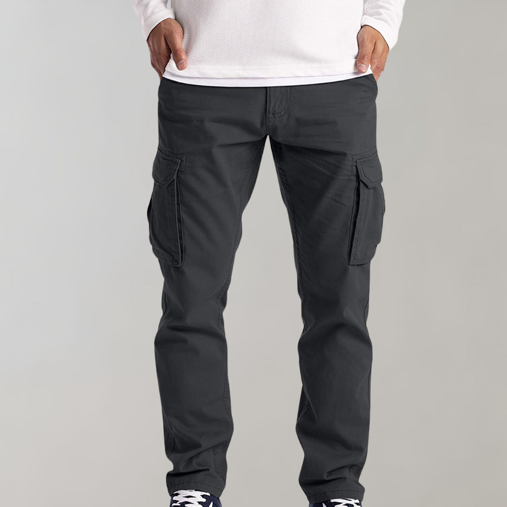 Pánské cargo kalhoty slim fit s několika kapsami