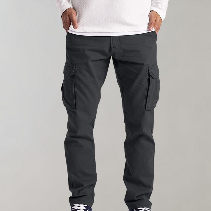 Pánské cargo kalhoty slim fit s několika kapsami