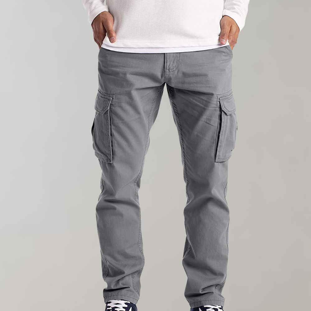 Pánské cargo kalhoty slim fit s několika kapsami