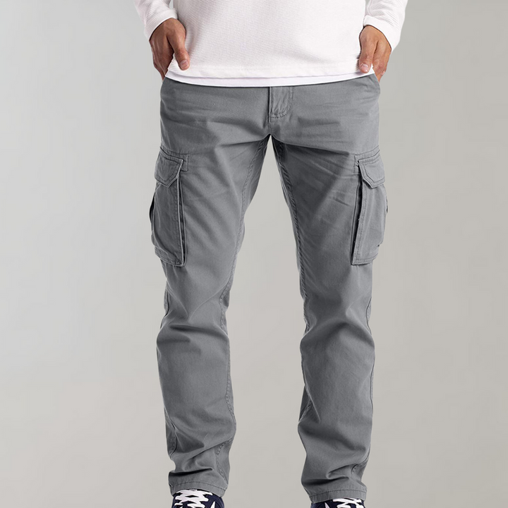 Pánské cargo kalhoty slim fit s několika kapsami