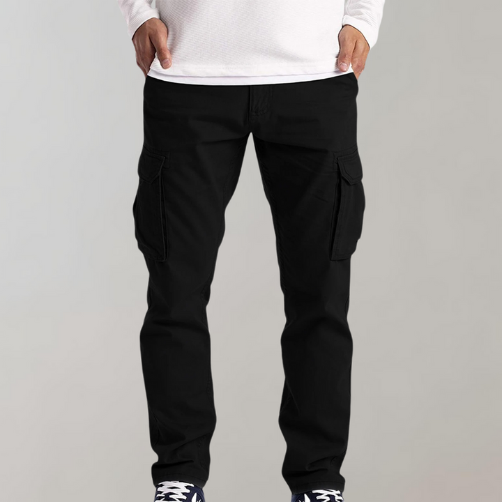 Pánské cargo kalhoty slim fit s několika kapsami
