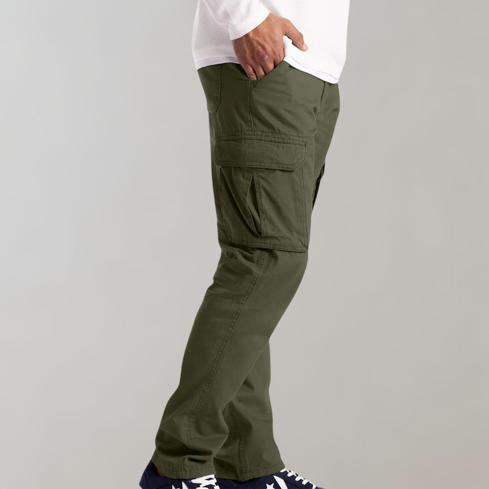 Pánské cargo kalhoty slim fit s několika kapsami