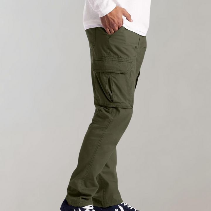 Pánské cargo kalhoty slim fit s několika kapsami
