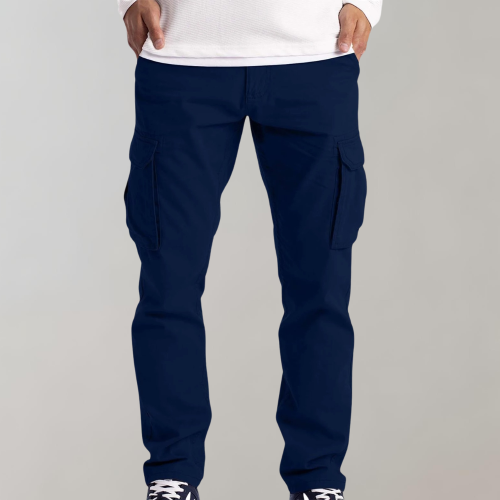 Pánské cargo kalhoty slim fit s několika kapsami