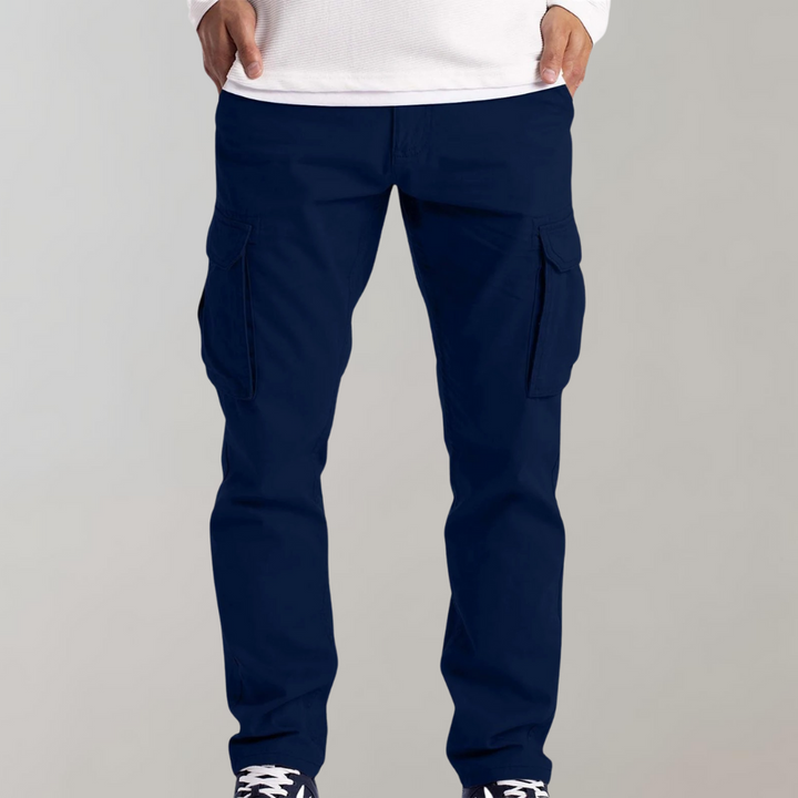 Pánské cargo kalhoty slim fit s několika kapsami