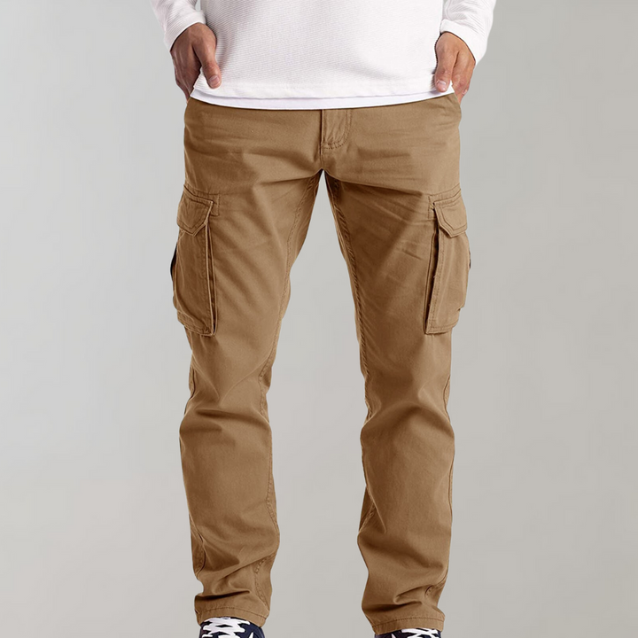 Pánské cargo kalhoty slim fit s několika kapsami