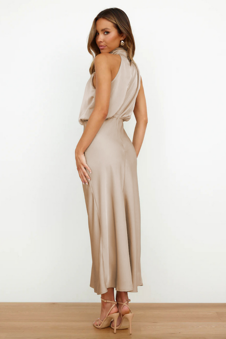 Elegant Asymmetrical Midi Dress for Modern Women