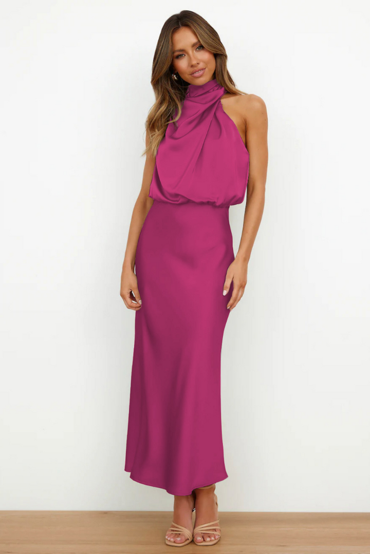 Elegant Asymmetrical Midi Dress for Modern Women