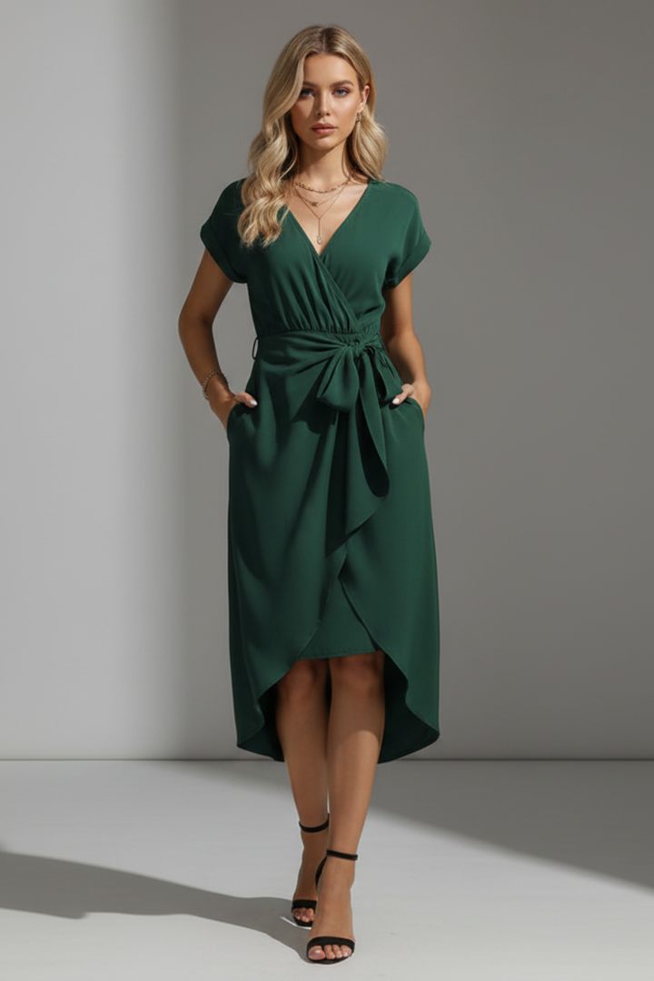 Orla | V-Neck Flattering  Midi Dress