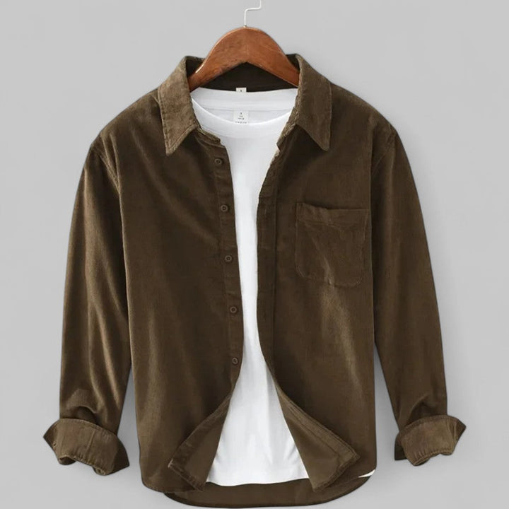 Men's Corduroy Overshirt with Chest Pocket