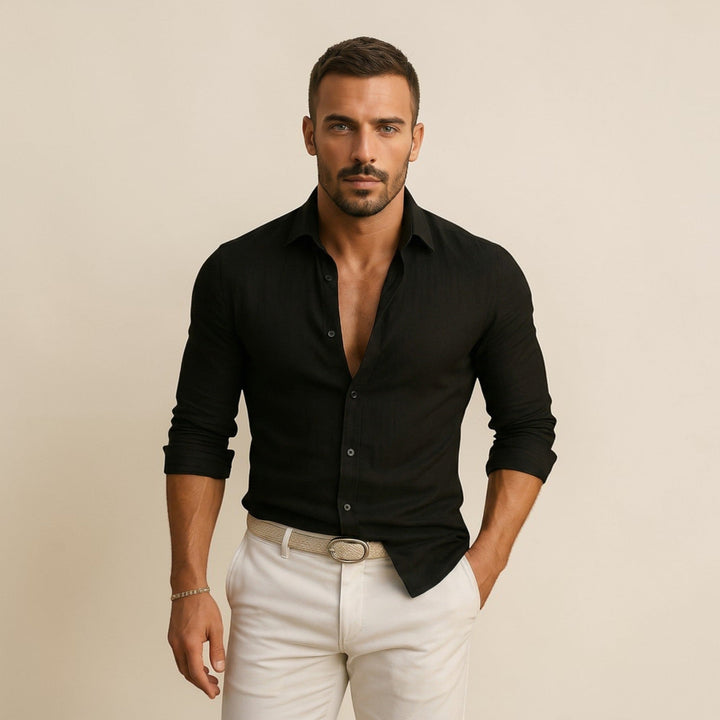 Men's Slim-Fit Shirt with Button Front