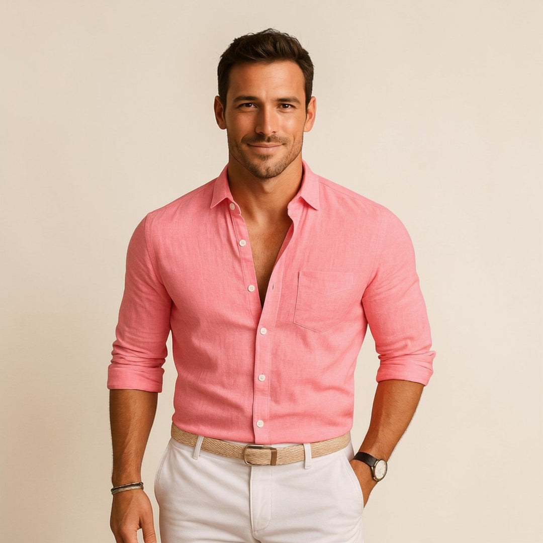Men's Slim-Fit Shirt with Button Front