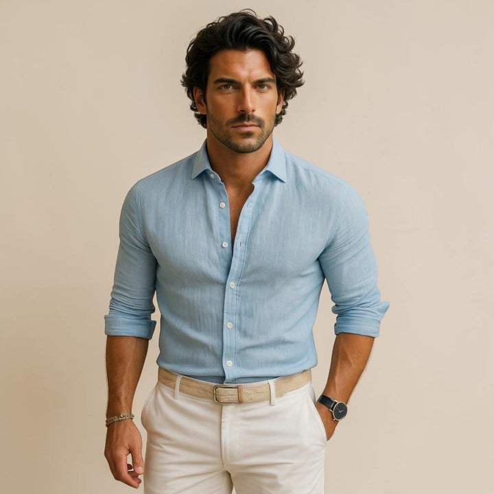 Men's Slim-Fit Shirt with Button Front