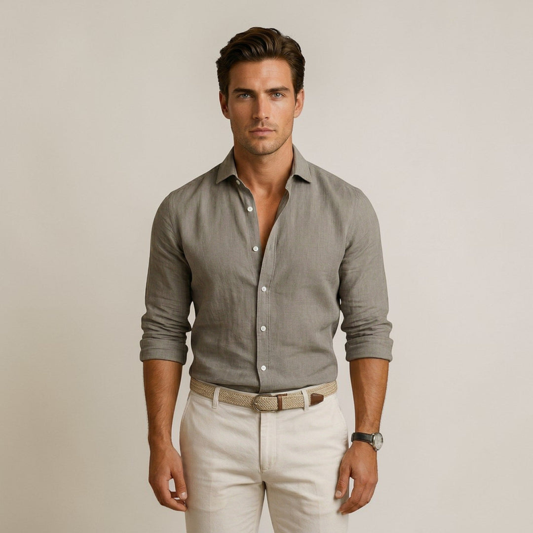Men's Slim-Fit Shirt with Button Front