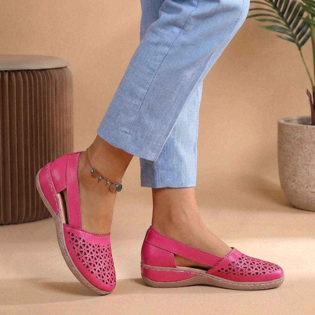 Women's Breathable Cut-Out Loafers for Walking Comfort