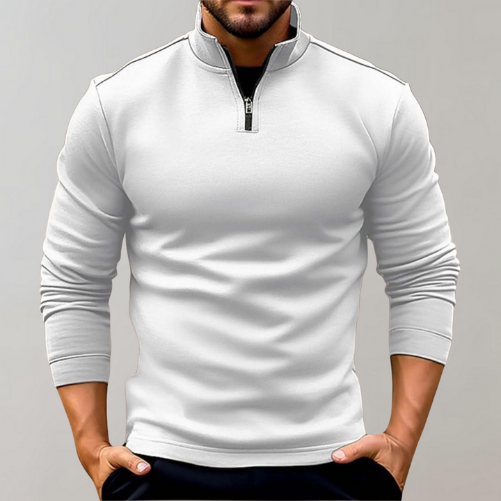 Men's Half-Zip Jumper with Stand Collar