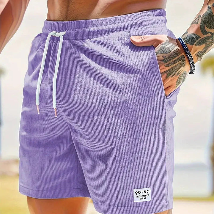 Corduroy Casual Shorts for Men - Drawstring Relaxed Fit