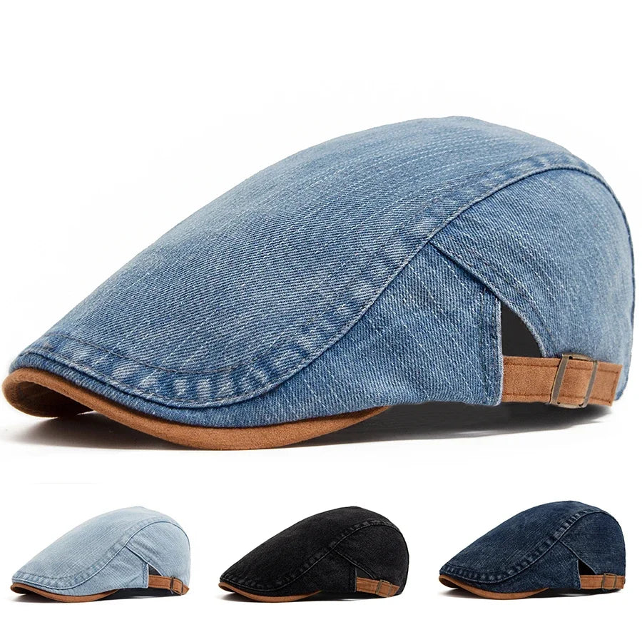 Lucas | Stylish Denim Flat Cap Hat