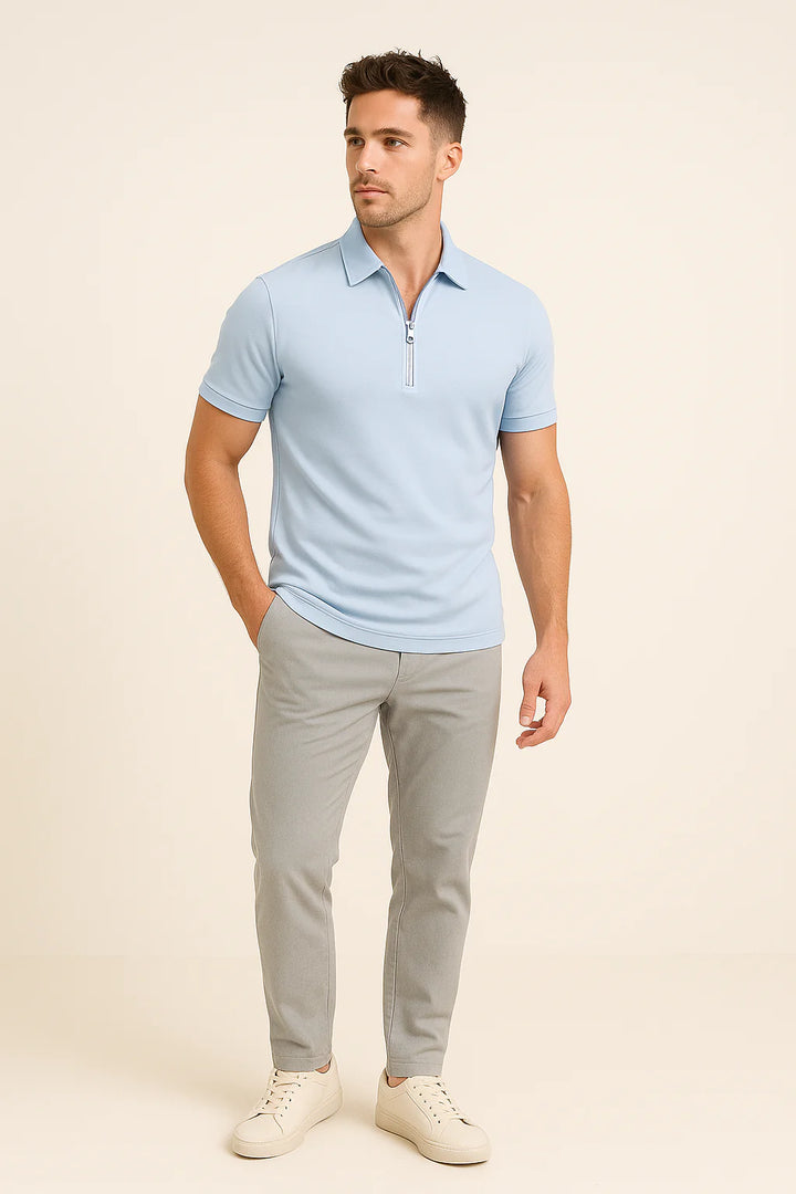 Robert Zip Polo Shirt – Slim Fit