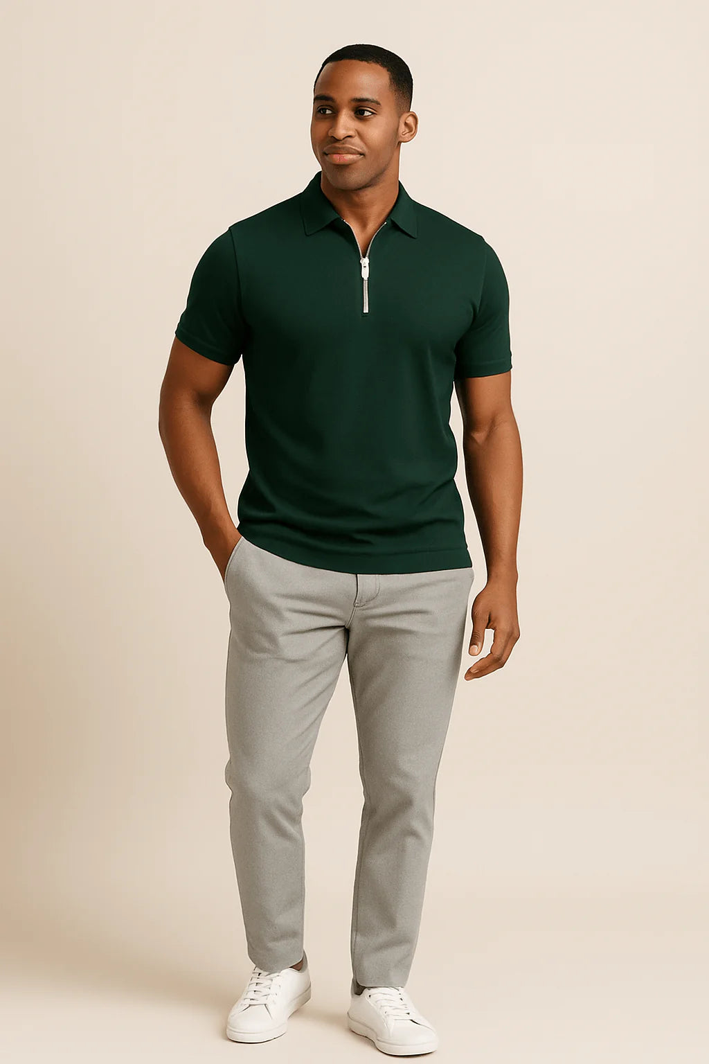 Robert Zip Polo Shirt – Slim Fit