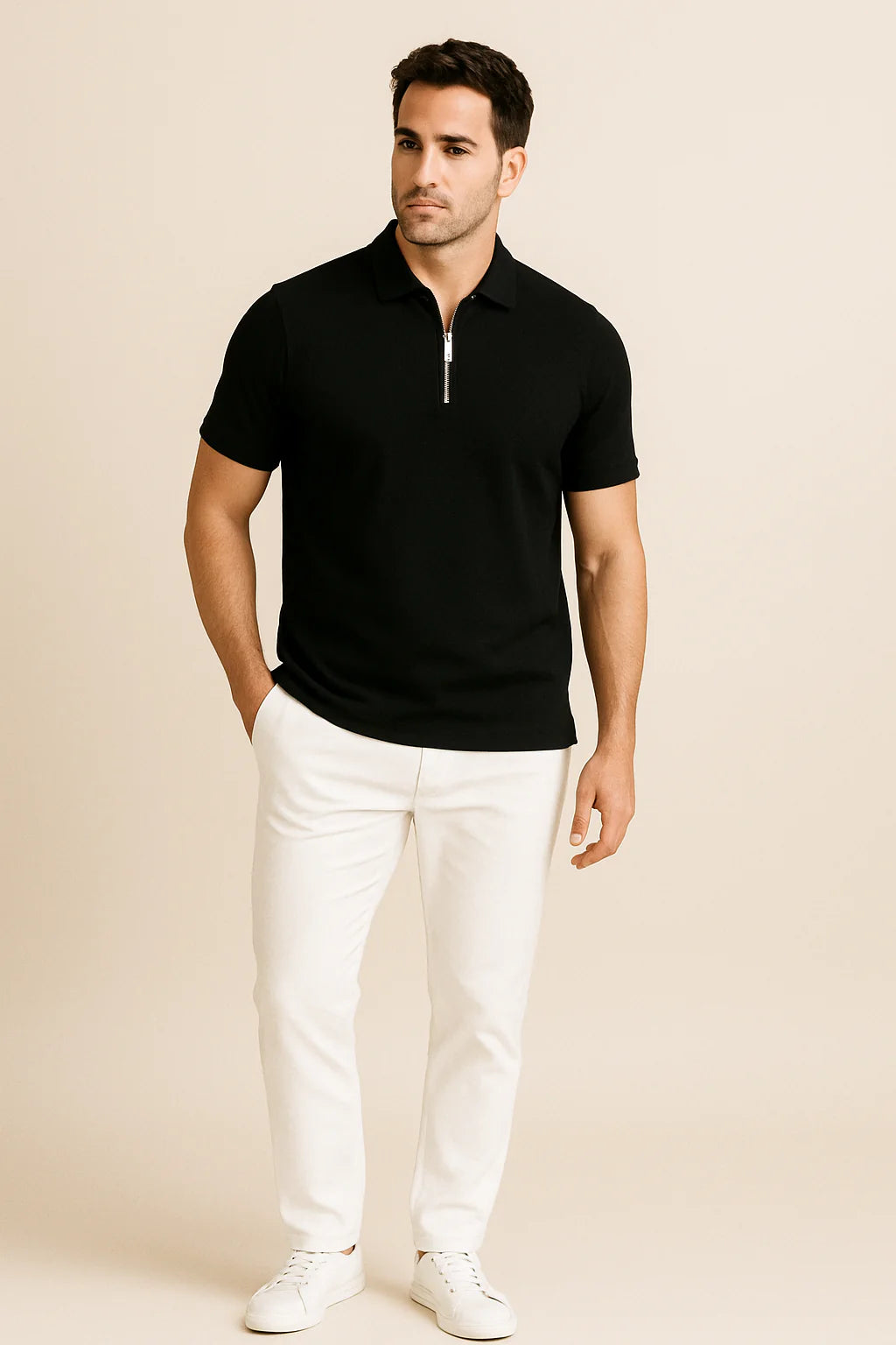 Robert Zip Polo Shirt – Slim Fit