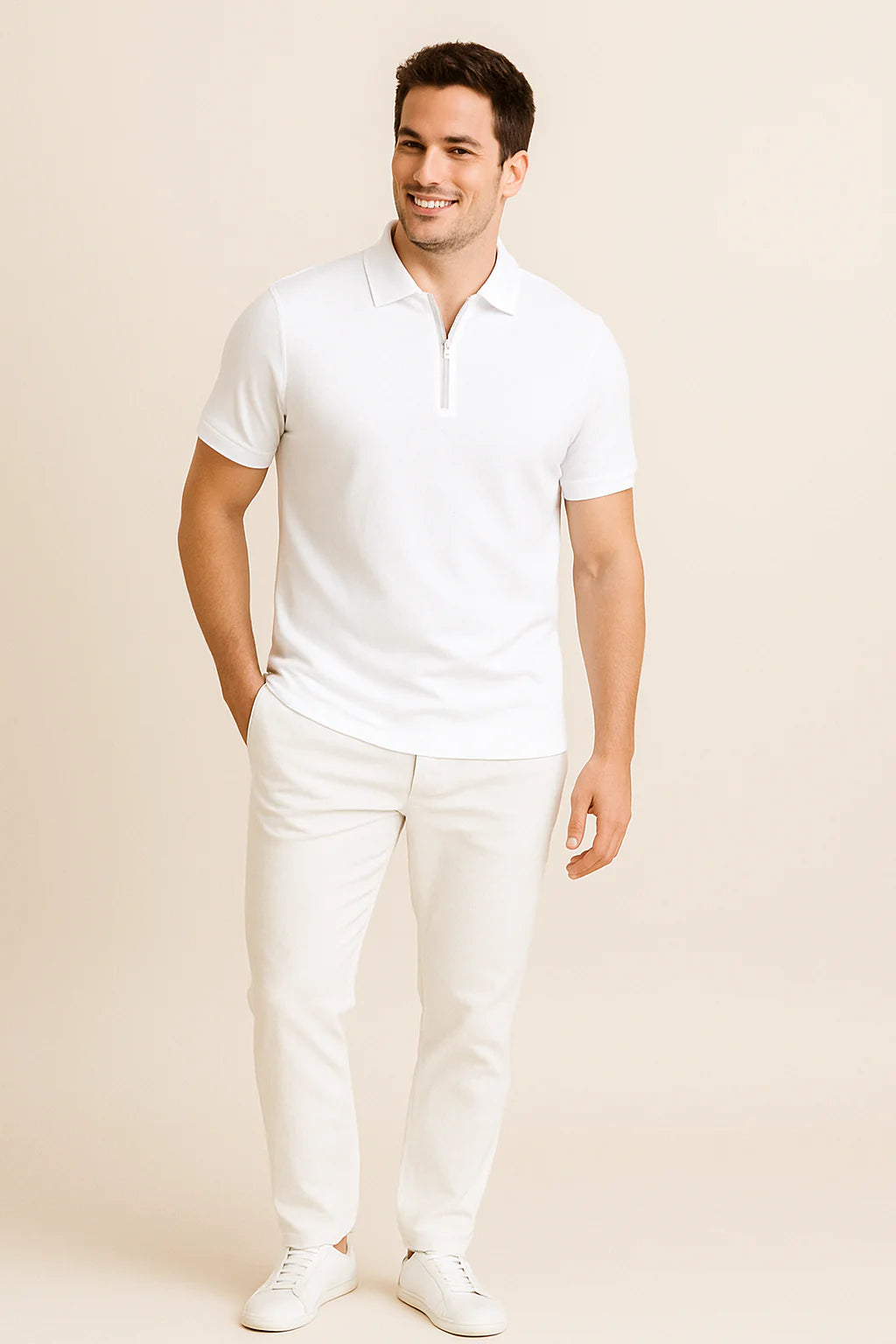 Robert Zip Polo Shirt – Slim Fit