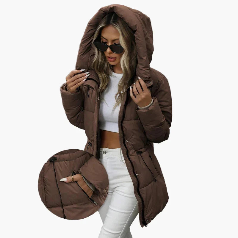 Women's Fitted Quilted Jacket with Hood