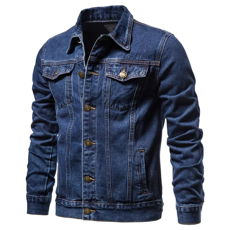 Men’s Slim Fit Vintage Denim Jacket Cotton Casual Motorcycle Style Coat