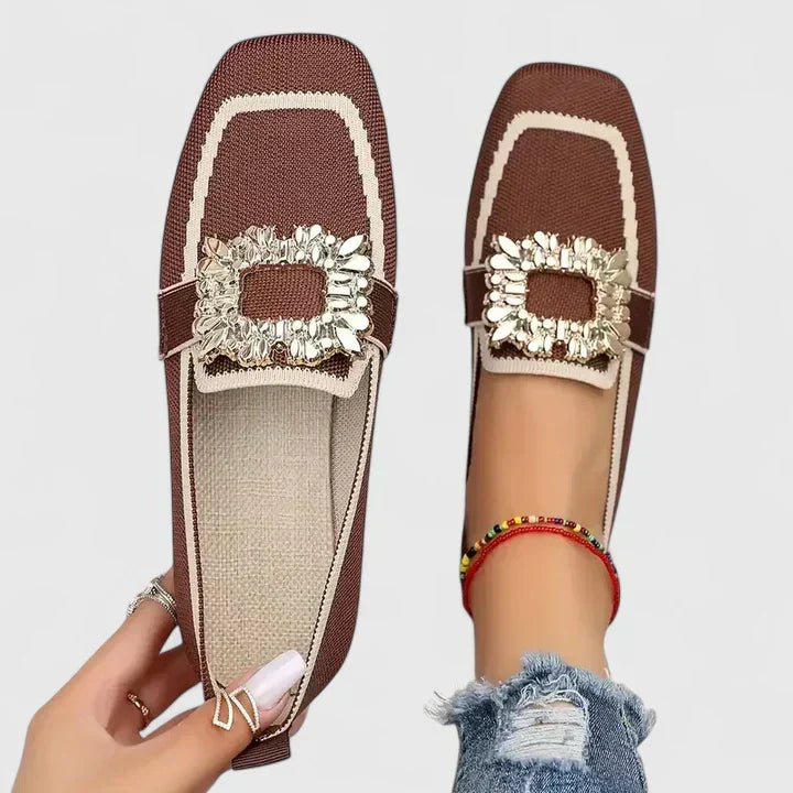 Women's Embellished Square Toe Slip-On Loafers