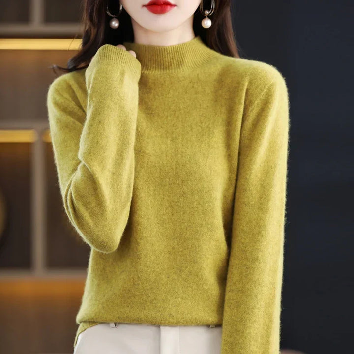 Women's Long Sleeve Knit Jumper with a High Neck