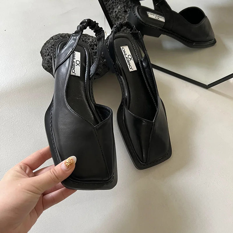 Women's Stylish Slingback Sandals with Comfortable Square Toe